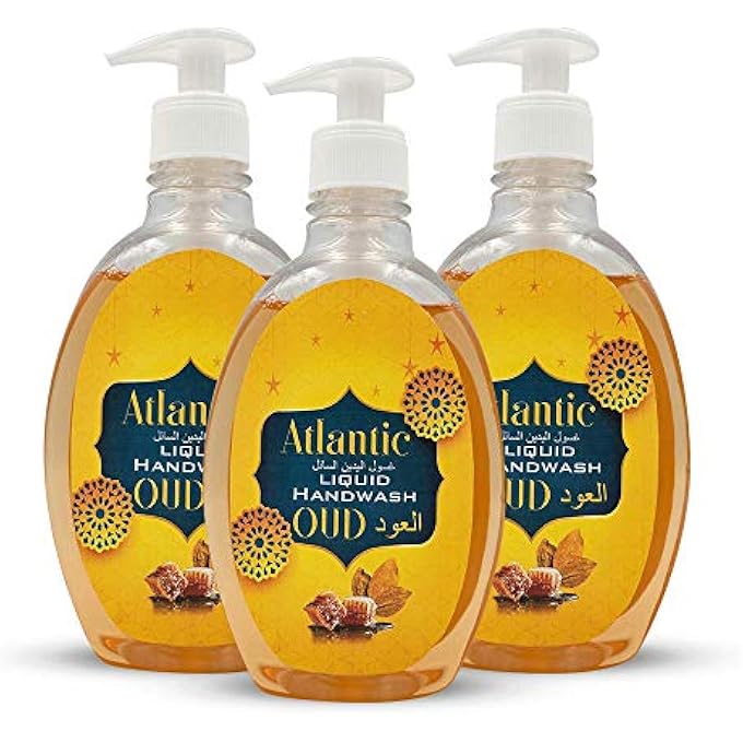 Atlantic غسول يد سائل مضاد للبكتيريا مع عود جل غسول اليد، 500 مل، غسول يد سائل (عبوة من 3) - Image 1